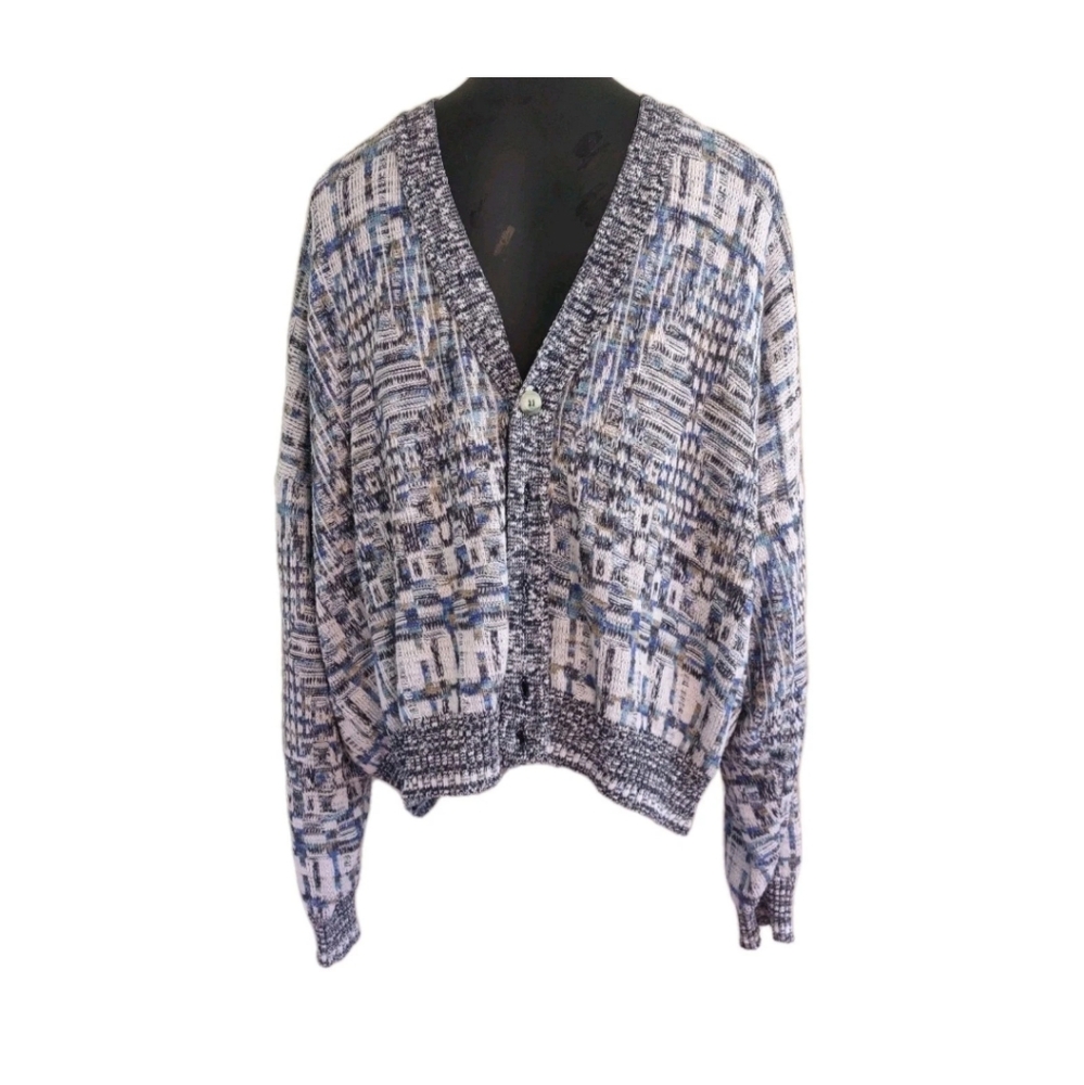 Maglificio Florence Vintage Cardigan Sweater Sz L 80-90's Cotton Blend READ INFO